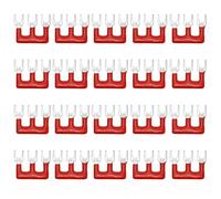 sourcing map 20 Pack Fork Type Terminal Strip, 3 Postion 15A 400V Cuttable Pre Insulated Jumper Block TB-1503 Terminal Barrier Strips Jumper Connector for Factory Workshops Machinery, Red