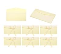 sourcing map 20 Pack Greeting Card Envelopes with Ribbon Bow Tiny Items Storage Vintage Cute Present Card Holder for Wedding Greeting Party Postcards, Light Gold 8.7" x 4"