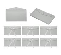 sourcing map 20 Pack Greeting Card Envelopes with Ribbon Bow Tiny Items Storage Vintage Cute Present Card Holder for Wedding Greeting Party Postcards, Grey 8.7" x 4"