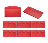sourcing map 20 Pack Greeting Card Envelopes with Ribbon Bow Tiny Items Storage Vintage Cute Present Card Holder for Wedding Greeting Party Postcards, Bright Red 8.7" x 4"