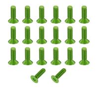 sourcing map 20 Pack Socket Head Screws, M3x10mm Aluminum Alloy Countersunk Head Hex Socket Screws Hardware Hexagon Flat Head Bolts for Model Accessories, Green