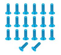sourcing map 20 Pack Socket Head Screws, M3x10mm Aluminum Alloy Countersunk Head Hex Socket Screws Hardware Hexagon Flat Head Bolts for Model Accessories, Light Blue