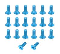 sourcing map 20 Pack Socket Head Screws, M3x8mm Aluminum Alloy Countersunk Head Hex Socket Screws Hardware Hexagon Flat Head Bolts for Model Accessories, Light Blue
