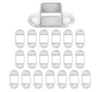 sourcing map 20 Pack Square Post Flange Base, Fits 1-3/16" x 1-3/16" Square Tube Galvanized Steel Wall Mount Rail End Bracket Square Base Connector for Deck Fence Railing Handrail Mounting