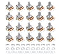 sourcing map 20 Pack WH148 Potentiometer B1M Ohm Single-Joint Variable Resistors 3 Terminals Linear Taper Rotary for Audio Volume Control