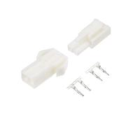 sourcing map 20 Pairs 4.5mm 2 Pin White Plastic Male Female -SM Housing Crimp Terminal Connector