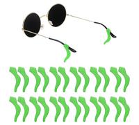 sourcing map 20 Pairs Glasses Ear Grip Silicone Anti-slip Ear Hook Eyewear Retainer Eyeglass Temple Tip Holder for Daily Wear Glasses Sunglasses Reading Eyeglasses, Green