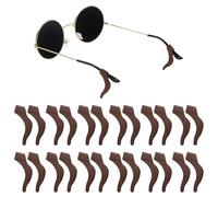 sourcing map 20 Pairs Glasses Ear Grip Silicone Anti-slip Ear Hook Eyewear Retainer Eyeglass Temple Tip Holder for Daily Wear Glasses Sunglasses Reading Eyeglasses, Brown
