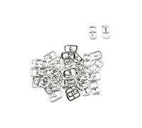sourcing map 20 Pairs Metal Leather Shoes Ornament Needle Buckles Silver Tone