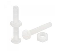 sourcing map 20 Pairs Nylon Screw Nut Assortment, M3x20mm Slotted Pan Head Screws & M3 Hex Nuts for Machinery, Electronics, White