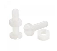 sourcing map 20 Pairs Nylon Screw Nut Assortment, M4x16mm Slotted Pan Head Screws & M4 Hex Nuts for Machinery, Electronics, White