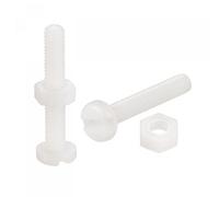 sourcing map 20 Pairs Nylon Screw Nut Assortment, M4x25mm Slotted Pan Head Screws & M4 Hex Nuts for Machinery, Electronics, White