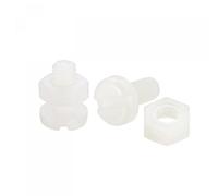 sourcing map 20 Pairs Nylon Screw Nut Assortment, M4x8mm Slotted Pan Head Screws & M4 Hex Nuts for Machinery, Electronics, White