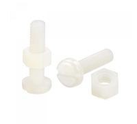 sourcing map 20 Pairs Nylon Screw Nut Assortment, M5x20mm Slotted Pan Head Screws & M5 Hex Nuts for Machinery, Electronics, White