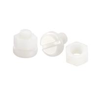 sourcing map 20 Pairs Nylon Screw Nut Assortment, M6x8mm Slotted Pan Head Screws & M6 Hex Nuts for Machinery, Electronics, White