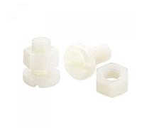 sourcing map 20 Pairs Nylon Screw Nut Assortment, M8x16mm Slotted Pan Head Screws & M8 Hex Nuts for Machinery, Electronics, White