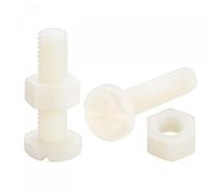 sourcing map 20 Pairs Nylon Screw Nut Assortment, M8x30mm Slotted Pan Head Screws & M8 Hex Nuts for Machinery, Electronics, White
