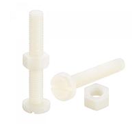 sourcing map 20 Pairs Nylon Screw Nut Assortment, M8x50mm Slotted Pan Head Screws & M8 Hex Nuts for Machinery, Electronics, White