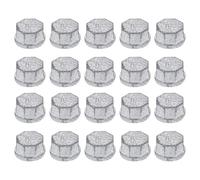 sourcing map 20 Pcs 1/2" Pipe Fitting Caps, Octagon Head Steel Threaded Pipe Fitting End Cap for Plumbing Water Line Decor Furniture, Silver