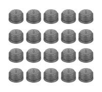 sourcing map 20 Pcs 1/2" Pipe Fitting Caps, Round Head Steel Threaded Pipe Fitting End Cap for Plumbing Water Line Decor Furniture, Black