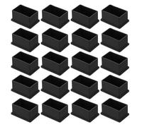 sourcing map 20 Pcs 1.42 x 2.2 Inch Rectangle PVC Furniture Leg Caps, Chair Leg Floor Protector for Patio, Indoor Chair, Table, Bed and Cabinet, Black