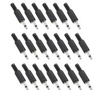 sourcing map 20 Pcs 1/8" TS Audio Male Plug, 3.5mm Mono Jack Plug Adapter Replacement, 1 Pole Solder Jack Cable Connector for Speaker Microphone Guitar (Black)