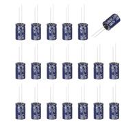 sourcing map 20 Pcs 100uF 100V Non-Polarized Electrolytic Capacitor, 13x21mm Non-Polar Upgrade Capacitors for Audio Tweeter Speaker Crossover Frequency Divider Amplifier, Blue
