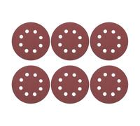 sourcing map 20 Pcs 125mm (5 Inch) Sanding Discs, 100 Grit Hook and Loop Sandpaper, 8-Hole Aluminum Oxide Orbital Sander Sandpaper for Woodworking Automotive Metal Polishing, Red