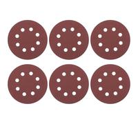sourcing map 20 Pcs 125mm (5 Inch) Sanding Discs, 150 Grit Hook and Loop Sandpaper, 8-Hole Aluminum Oxide Orbital Sander Sandpaper for Woodworking Automotive Metal Polishing, Red