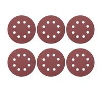 sourcing map 20 Pcs 125mm (5 Inch) Sanding Discs, 320 Grit Hook and Loop Sandpaper, 8-Hole Aluminum Oxide Orbital Sander Sandpaper for Woodworking Automotive Metal Polishing, Red
