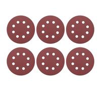 sourcing map 20 Pcs 125mm (5 Inch) Sanding Discs, 800 Grit Hook and Loop Sandpaper, 8-Hole Aluminum Oxide Orbital Sander Sandpaper for Woodworking Automotive Metal Polishing, Red
