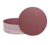 sourcing map 20 Pcs 150mm 6 Inch Sanding Discs, 100 Grit Hook and Loop Sandpaper, No-Hole Aluminum Oxide Orbital Sander Sandpaper for Woodworking Automotive Metal Polishing, Red