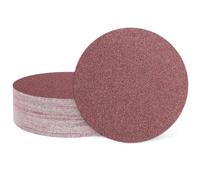 sourcing map 20 Pcs 150mm 6 Inch Sanding Discs, 40 Grit Hook and Loop Sandpaper, No-Hole Aluminum Oxide Orbital Sander Sandpaper for Woodworking Automotive Metal Polishing, Red