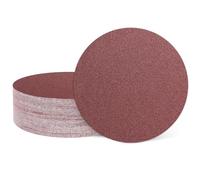 sourcing map 20 Pcs 150mm 6 Inch Sanding Discs, 80 Grit Hook and Loop Sandpaper, No-Hole Aluminum Oxide Orbital Sander Sandpaper for Woodworking Automotive Metal Polishing, Red