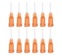 sourcing map 20 Pcs 15G Plastic Dispensing Needles, 1/2" PP Glue Needle Tube Blunt Luer Lock Tips with PP Flexible Needle for Liquid Glue Gun, Amber