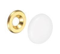 sourcing map 20 Pcs 16.8 mm Decorative Caps Cover Nails, Zinc Alloy Screw Covers Caps Mirror Fixing Screws for Mirrors, Coffee Tables, Wooden or Glass Furniture, White