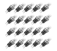 sourcing map 20 Pcs 1A 250V AC 7mm Mini Momentary Push Button Switch SPST NO White Switch Button with Soldering Foot for Electronic Devices