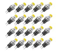 sourcing map 20 Pcs 1A 250V AC 7mm Mini Momentary Push Button Switch SPST NO Yellow Switch Button with Soldering Foot for Electronic Devices