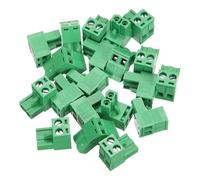 sourcing map 20 Pcs 2 Pin 5.08mm Pitch PCB Mount Screw Terminal Block Connector Male Plug, No Soldering Panel Mount Pluggable Type Connector 300V 20A for 24-12AWG Cable
