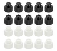 sourcing map 20 Pcs 24/410 Plastic Push Pull Caps, 28mm Water Bottle Caps Twisted Sport Bottle Lids Leak Proof Lid for Water Bottles Replacement Portable Bottles Lid, White/Black