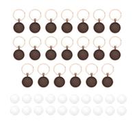 sourcing map 20 Pcs 25mm Cabochons Keychain Kit Pendant Setting Trays Glass Cabochons Base Blank Keychain Making Kit for Key Ring Supplies Photo Resin Crafting, Red Copper