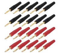 sourcing map 20 Pcs 2mm Banana Plugs, 10A Speaker Wire Cable Plugs Connectors, Banana Jack Connector for Speaker Wire Audio Cable, Black&Red