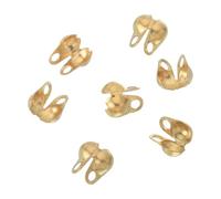 sourcing map 20 Pcs 3.2mm Cord Ends Open, Clamshell End Caps, Bead Tips Knot Covers, Bead End Caps, Crimp Bead Calotte Ends Knot Covers for DIY Bracelet Necklace Jewelry Making, Gold