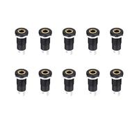 sourcing map 20 Pcs 3.5mm Vertical 3 Pins TRS Stereo Audio Socket Extended Thread with Hex Nut for Audio Headphone Radio PCB Panel CD Players