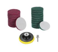 sourcing map 20 Pcs 3 Inch Nylon Hoop Scrubbing Pad 240/400 Grits Scrubber Scouring Pads Hoop and Loop Surface Conditioning Drill Scuffing Disc, Green/Red