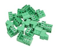 sourcing map 20 Pcs 3 Pin 5.08mm Pitch PCB Mount Screw Terminal Block Connector Male Plug, No Soldering Panel Mount Pluggable Type Connector 300V 10A for 24-12AWG Cable