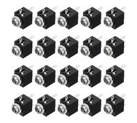sourcing map 20 Pcs 3 Pins Vertical Female 3.5mm Stereo TRS Jacks Plug Socket with Nuts for Audio Headphone Radio PCB Panel CD Players
