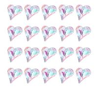 sourcing map 20 Pcs 3D Heart AB Blue Nail Rhinestones 12x13mm K9 Glass Crystal Rhinestones Pointed Back Crooked Heart Gems for Nail Charm Art DIY Decoration Craft
