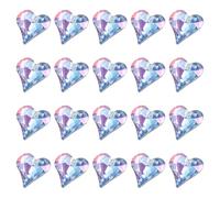 sourcing map 20 Pcs 3D Heart AB Blue Purple Nail Rhinestones 12x13mm K9 Glass Crystal Rhinestones Pointed Back Crooked Heart Gems for Nail Charm Art DIY Craft