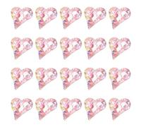 sourcing map 20 Pcs 3D Heart AB Crystal Pink Nail Rhinestones 12x13mm K9 Glass Crystal Rhinestones Pointed Back Crooked Heart Gems for Nail Charm Art DIY Craft